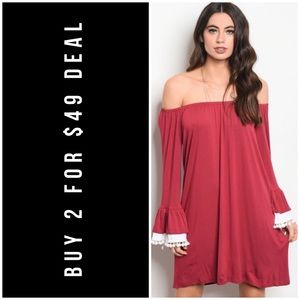 VAVA BY JOY HAN OFF SHOULDER DRESS